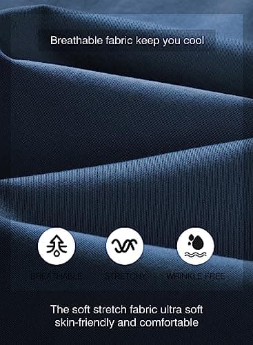 JMIERR Men's Casual Joggers Pants - Cotton Drawstring Chino Yoga Pants Hiking Outdoor Twill Track Jogging Sweatpants Travel Pants with Pockets for Men, 4XL, C Sky Blue - Image 4