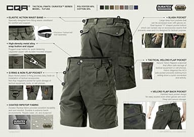 CQR Men's Quick Dry Stretch Hiking Cargo Shorts, Lightweight Water Resistant Tactical Casual, Golf & Outdoor with Pockets, Ripstop Tundra, 42 - Image 6