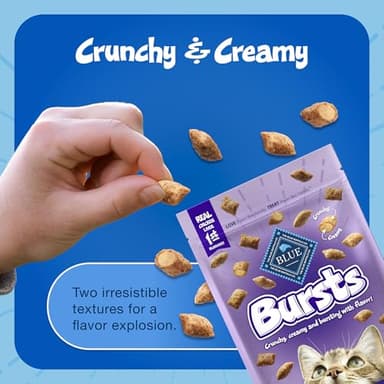Blue Buffalo Bursts Crunchy & Creamy Cat Treats, Great for Training, Delish Liver & Beef, 12-oz. Tub - Image 6