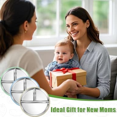 BUSOHA 3 Pack Stainless Steel Kids Plate with Suction - 9” Divided Toddler Baby Plates with Silicone Sleeves Non-Slip 2-in-1 Anti Breakage Metal Toddler Bowls Microwave Dishwasher Safe - Image 9