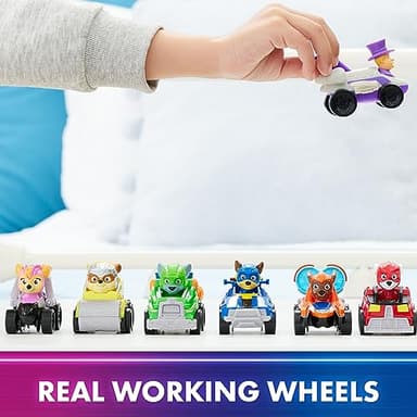 Paw Patrol: The Mighty Movie Toy Vehicle Set- 7 New Cars & Trucks w Exclusive Mayor Humdinger Action Figure-Includes Rubble, Chase, Skye, Zuma, Marshall, Rocky - Image 6