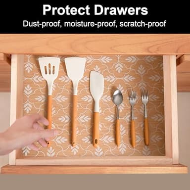 Cooyes Shelf Drawer and Cabinet Liner, Washable Oil-Proof Shelf Liners for Kitchen Cabinets, Shelves, Refrigerator, Non-Adhesive Drawers Mats(Transparent, 11.8 x 118 Inch) - Image 2