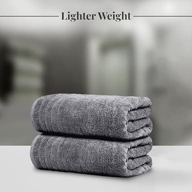 Tens Towels Pack of 8 Towels Set, 2 Extra Large Bath, 2 Hand, 4 Washcloths, 100% Cotton, Lighter Weight, Quicker to Dry, Super Absorbent, Perfect for Bathroom, Dark Grey - Image 4