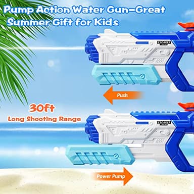 RONSTONE Water Gun for Kids Adults - 3 Pack 400CC Squirt Super Water Guns Soaker Blaster Long Shooting Range Toys for Swimming Pool Beach Water Fighting Party - Image 2