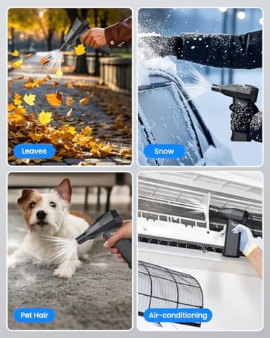 Zezzofan Compressed Air Duster-180000RPM Ultra Powerful Electric Air Duster, 3-Gear Adjustable High Speed Brushless Motor Air Blower for Dust Cleaning PC/Keyboard/Car - Image 7