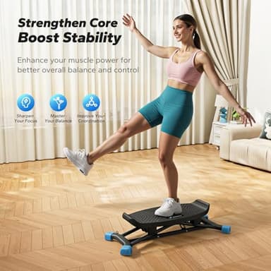 MERACH Balance Board for Adults, Wobble Board with Resistance Bands, Portable Wiggle Balance Trainer Featuring LCD Monitor, 300 lbs Capacity Ski Slide Rock Stepper for Full Body Workout at Home Gym - Image 3