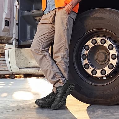 NORTIV 8 Men's Ankle High Waterproof Hiking Boots Outdoor Lightweight Shoes Trekking Trails Armadillo,Size 11W,All Black,160448_M - Image 6