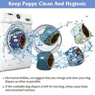 5 Pack Dog Diapers Male, Premium Belly Bands for Dogs, High Absorbing Male Dog Pee Wraps for Doggie in Incontinence or Excitable Urination and Training XS - Image 7