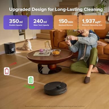 roborock Q10 S5+ Robot Vacuum and Mop, 10,000Pa Suction, Upgraded from Q8 max+, 70 Days Self-Emptying, Obstacle Avoidance, Sonic Mopping, Dual Anti-Tangle Design, Auto Mop Lifting, Ideal for Pet Hair - Image 9