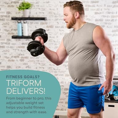 LifePro Adjustable Dumbbells Set/Single - 15lb 43lb 55lb 25 lb Dumbbell Sets with Rack - Quick Adjust, Secure Grip weights dumbbells set - Compact Hand Weights for Women/Men at Home Gym - Image 3
