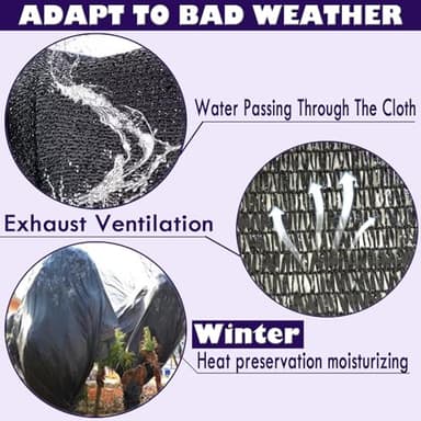 e.share Shade Cloth, 40%-50% Sunblock UV Protection, 10 FT X 20 FT can Custom Size Sun Mesh Net for Garden Plant Cover, Flowers and Greenhouse, Black - Image 7