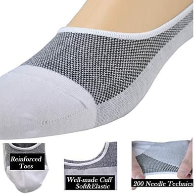 JORMATT 6 Pairs Mens Women Genuine No Show Socks Boys Sneaker Shoes Mesh Knit Low Cut Athletic Cotton Socks Non Slip, Men Shoe size 6-10 - Image 6