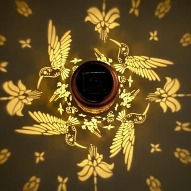 Hummingbird Solar Lanterns Outdoor Waterproof Hanging Solar Lights Metal Decorative LED Lanterns Outside Birthday Gifts for Women Men Mom Decor for Garden,Yard,Patio,Lawn - Image 3