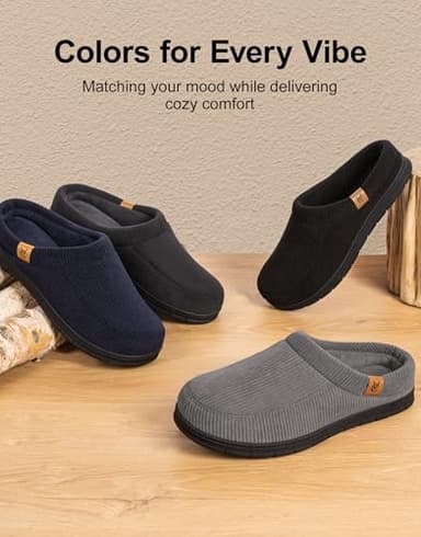 VeraCosy Men's Moccasin Slippers Comfy Soft Durable Slip-on Indoor Memory Foam House Shoes Matt Black,9-10 US - Image 7