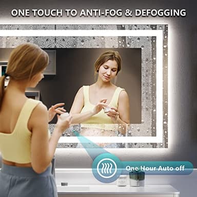 YEELAIT 60x40 Inch LED Bathroom Mirror with Lights Front and Backlit Lighted Vanity Mirror for Bathroom Wall with 3 Colors Dimmable Anti-Fog Memory Shatter-Proof IP54 Waterproof Horizontal/Vertical - Image 5
