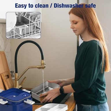 Electric Lunch Box for Adults, 2.8L Liters Double Layer Food Warmer Lunch Box, Lonchera Eléctrica Portátil, 80W Faster Food Warmer for Car/Truck/Office/Home With Fork & Spoon & Bag and 0.45L Fruit Box - Image 6