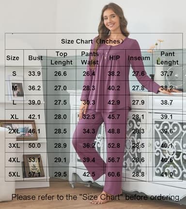 Bestbee Womens Pajama Set Plus Size, 2 Piece Lounge Outfits Pleated Sleepwear Sets Long Sleeve With Pockets Ladies Pjs, XL, Star Grey - Image 6