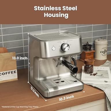 Gevi 58mm Commercial Grade Espresso Machine with PID Temp Control, Adjustable Shot/Temp, Powerful Steam Wand & Barista Kit - Ideal for Home & Café (EzBru 1000) - Image 2