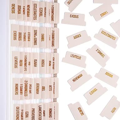 DiverseBee Laminated Bible Tabs (Copper Embossed Lettering), Bible Journaling Supplies, Bible Book Tabs, Christian Gift, 73 Bible Tabs for Women and Men, Includes 4 Blank Tabs (Alabaster) - Image 7