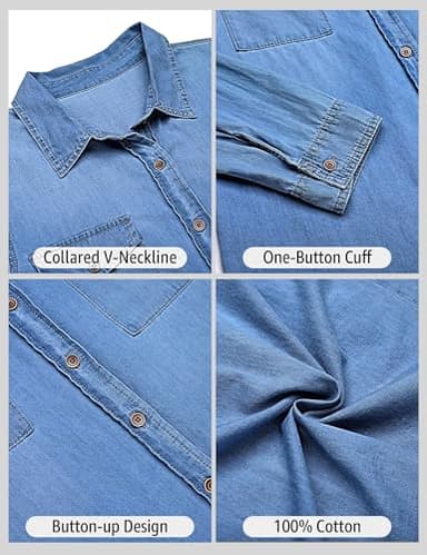 Luvamia Women's Western Dress Shirt, Cowgirl Blouse, Lapis Air, Large (Size 12-14) - Image 6