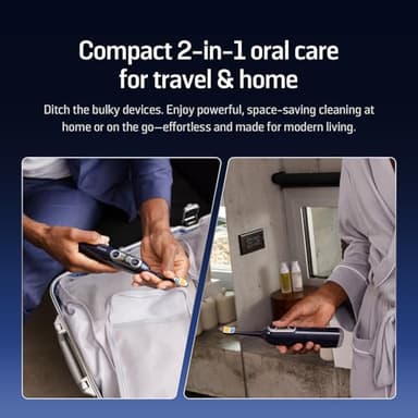 Soocas NEOS II - Electric Toothbrush with Water Flosser, Sonic Electric Toothbrush for Adults, Cordless Water Flosser for Travel, Portable Oral Irrigator, Up to 100% Plaque Removal, Dark Violet - Image 5