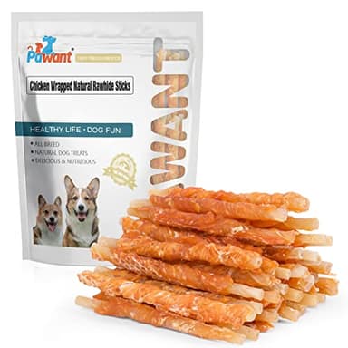 Pawant Chicken Wrapped Rawhides for Dogs Treats Puppy Training Snacks Sticks Dog Rawhide Chews All Natural Dog Treats 1lb - Image 2