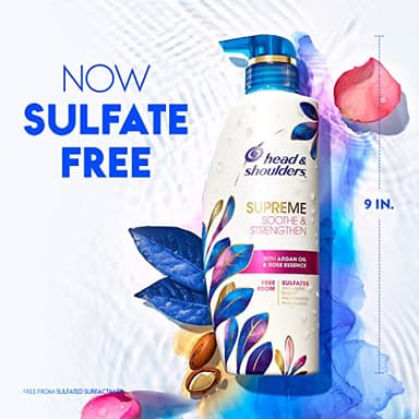 Head & Shoulders Supreme Dandruff Shampoo with Argan Oil, Anti Dandruff Scalp Treatment, Sulfate Free, Soothes Scalp, Deep Moisturization, Controls Itch, Natural Rose Essence, 28.2 Fl Oz - Image 4