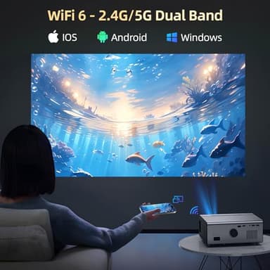 Outdoor Projector, [Portable with Bag] KSAN 200” Movie Projector with WiFi and Bluetooth, Native 1080P Full HD, 5W Speaker with Dolby, Video Projector Home Theater Compatible with Phone/TV Stick/PC - Image 3