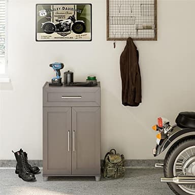 SystemBuild Evolution Camberly Framed Storage Cabinet, 2 Door/1 Drawer, Graphite Gray - Image 3