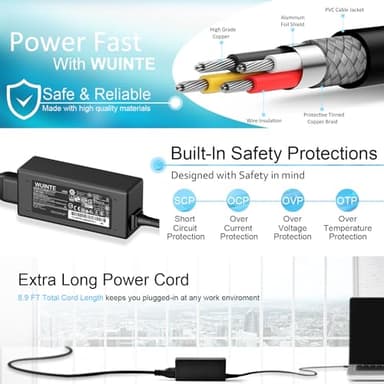 Charger Compatible with Acer Laptop Chromebook Charger 45W USB C Fast Power Adapter - Image 4