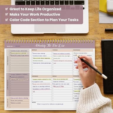 Weekly To Do List Notepad with 52 Undated Sheets（8.5"×11"）- Undated Weekly Planner Notepad for Office Desk Accessories and Supplies - Midnight Lilac - Image 7
