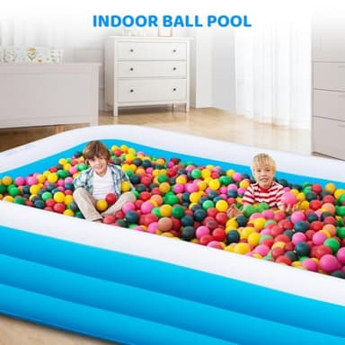 Extra Large Inflatable Pool for Adults, 150" X 74" X 22" Big Blow-Up Pool Swimming Pool, 2025 Upgraded Oversized Thickened Family Pools for Backyard Summer Outdoor - Image 7