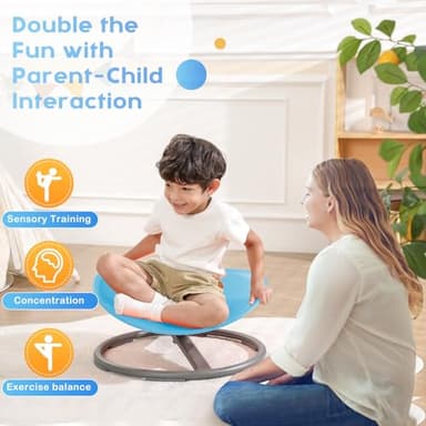 BABAMU Spinning Chair for Autistic Kids, Kids Sensory Swivel Chair, Autism Sensory Products, Autism Toys, Sensory Toy for ADHD Children, Training Body Coordination (Blue) - Image 6