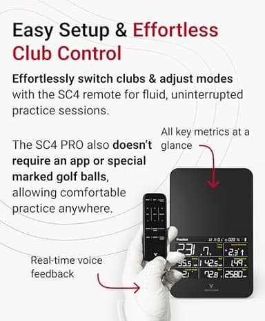 Voice Caddie SC4 PRO Golf Launch Monitor & 3D Driving Range Simulator for Indoor and Outdoor Use | Portable Golf Swing Analyzer & Tracker with Built-in Screen | No Fees - Image 5