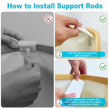 efluky Slim Laundry Basket with Lid, Narrow Laundry Hamper with Removable Bag, Skinny Dirty Clothes Basket with Bamboo Handles for Bathroom, Bedroom & Laundry Room, 63L Beige - Image 9