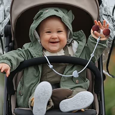 Andy Bear Toy Straps for Baby Toy Safety Straps Silicone High Chair Toys Straps Toddler Bottle Straps for Strollers, High Chair, Cribs, Car Seat, Stroller Accessories, Baby Pacifier Clip-Shifting sand - Image 6