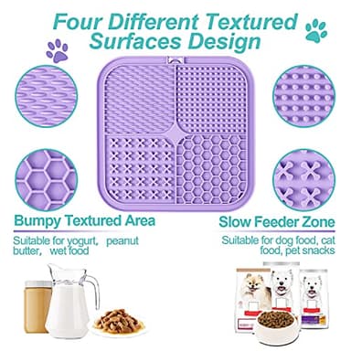 LUKITO Lick Mat for Dogs & Cats 2 Pack with Suction Cups, Dog Lick Mat for Anxiety Relief, Dog Toys to Keep Them Busy, Peanut Butter Licking Pad for Boredom Reducer, Perfect for Bathing Grooming - Image 4