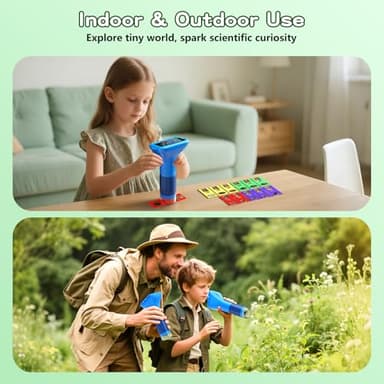 Odatay Microscope for Kids with 12 Slides, 100X-1000X 1080P Digital Handheld Kids Microscope, Mini Portable Pocket Miniscope Science Toys Gifts for 3+ 4 5 6 7 8 9 10 11 12 Year Old Boys Girls, Blue - Image 7