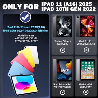 Grifobes for iPad A16 Case 11th Generation 11 inch 2025 / iPad 10th Generation Case 10.9 inch 2022, Heavy Duty Military Grade Shockproof Cover with Pencil Holder for i Pad 11/10 Gen (Navy Blue) - Image 2