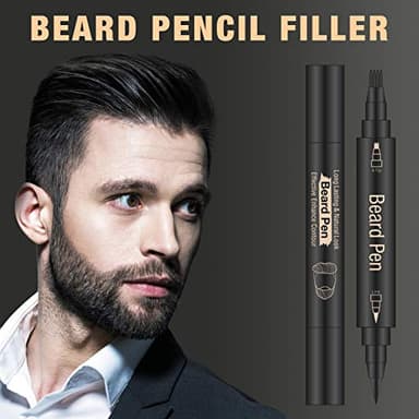 Beard Pencil Filler for man Water Proof Beard pen and beard brush Long Lasting Coverage Natural Finish, Male Mustache Repair Shape, Effective Enhance Facial Hair （BLACK） - Image 6