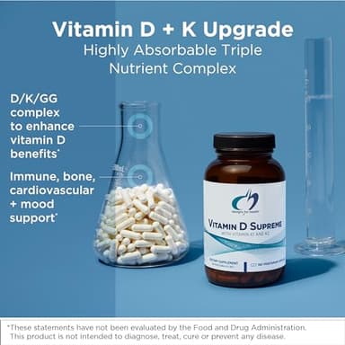 Designs for Health Vitamin D Supreme - Vitamin D 5000 IU with 2000mcg Vitamin K as MK4 for Bone Health, Heart Health, Mood & Immune Support - Vitamin D3 Enhanced with GG Supplement (180 Capsules) - Image 2