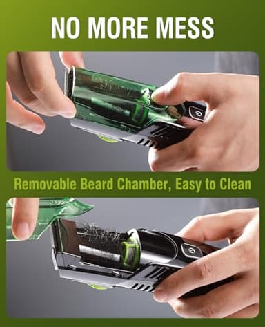 SHPAVVER Beard Trimmer for Men: Vacuum Mustache Trimmer IPX7 Waterproof- Rechargeable Electric Beard Cutting Kit with Adjustable Length Comb- Built-in Vacuum for Sideburns, Stubble - Image 7