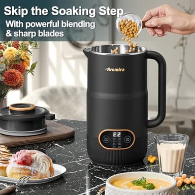 8 in 1 Nut Milk Maker, 8 Blade 35oz Homemade Almond, Oat, Coconut, Soy, Plant Based Milks and Non Dairy Beverages, Soy Milk Maker Machine with Delay Start/Keep Warm/Self-Cleaning/Boil Water - Image 5