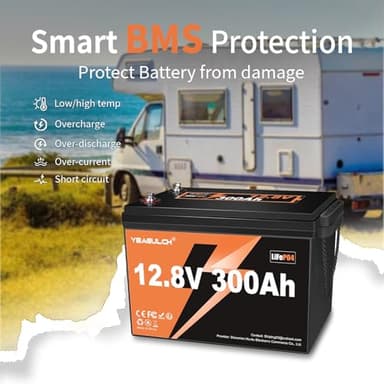 12V 300Ah LiFePO4 Battery 200A BMS 3840Wh Up to 6000+ Deep Cycle Lithium Iron Phosphate Battery Perfect for RV Camping Marine Solar Energy Storage Backup Power - Image 5