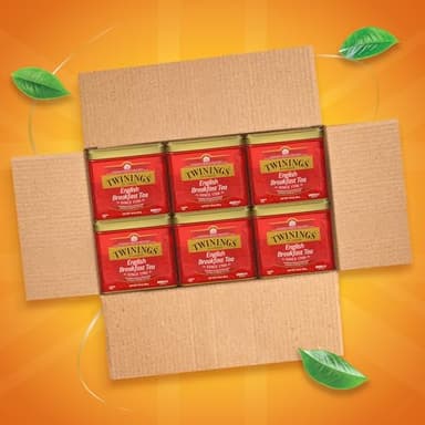 Twinings English Breakfast Loose Tea Tins, 7.05 Ounce Tins (Pack of 6), Smooth, Flavourful, Robust Black Tea Leaves, Caffeinated, Enjoy Hot or Iced - Image 2