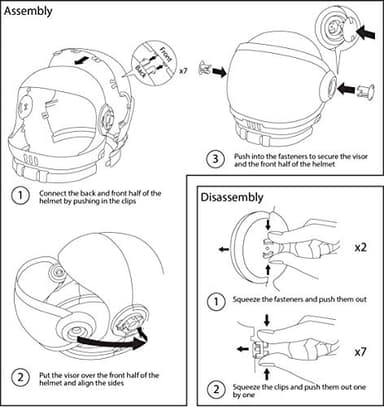 Spooktacular Creations Astronaut Helmet with Movable Visor Pretend Play Toy Set for School Classroom Dress Up, Role Play Accessory - Image 2