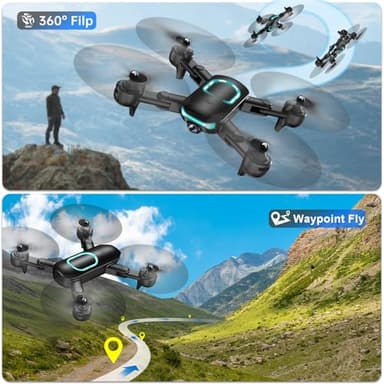 REDRIE Drone with 1080P Camera for Beginners, Foldable, Altitude Hold, Gestures Selfie, Waypoint Fly, Headless Mode, 3D Flip, One Key Start, 3 Speed Modes, Circle Fly, 2 Batteries - Image 5