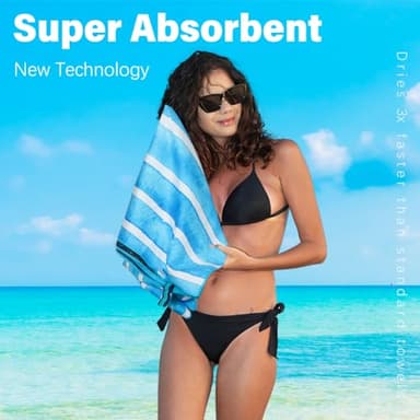 Microfiber Lightweight Beach Towel Sand Free Quick Dry Absorbent Thin Compact Towels for Swimming Pool Camping Beach Accessories Large Easy Pack Travel Things for Vacation Essentials Gift Adult - Image 6