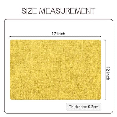 Romanstile Vinyl Placemats Set of 6-12 X 18 Inch - Heat Resistant Place Mats 100% Waterproof Oilproof Wipeable Reversible Faux Leather Table Mats for Kitchen/Dining/Party/Outdoor, Yellow - Image 6