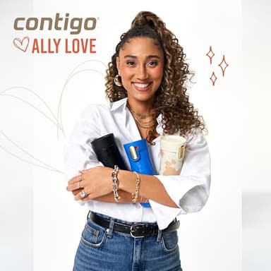 Contigo x Ally Love Stainless Steel Vacuum-Insulated Travel Mug with Autoseal and Easy Clean Lid, Spill-proof, Keeps Drinks cold 24 hrs & hot for 11 hrs, BPA Free, 16oz., West Loop 3.0, Licorice - Image 2